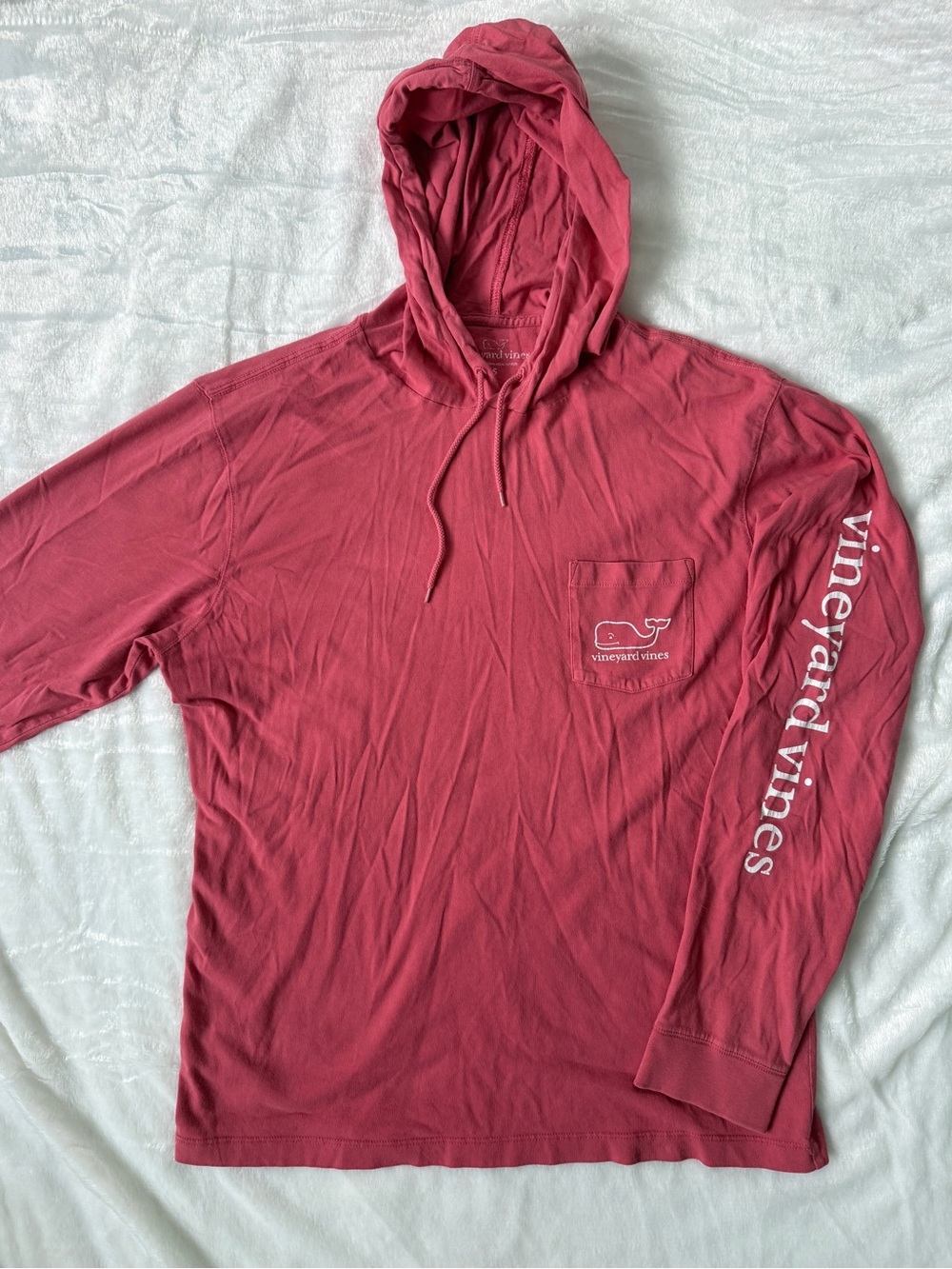 Vineyard Vines Men's Long-Sleeve Hooded Pocket Tee - Rose